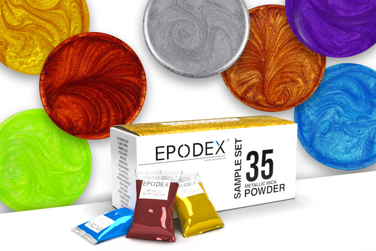 Pigmento de color de resina epoxi metálica, 10 colores, colecciones de  tintes de resina dorada, plata, azul y rojo, polvos de mica metálica para